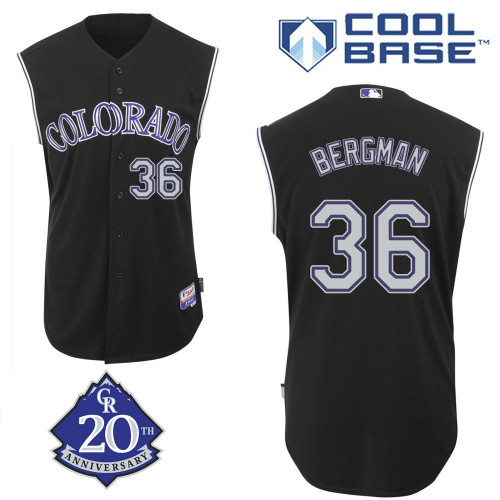 Christian Bergman #36 MLB Jersey-Colorado Rockies Men's Authentic Alternate 2 Black Baseball Jersey
